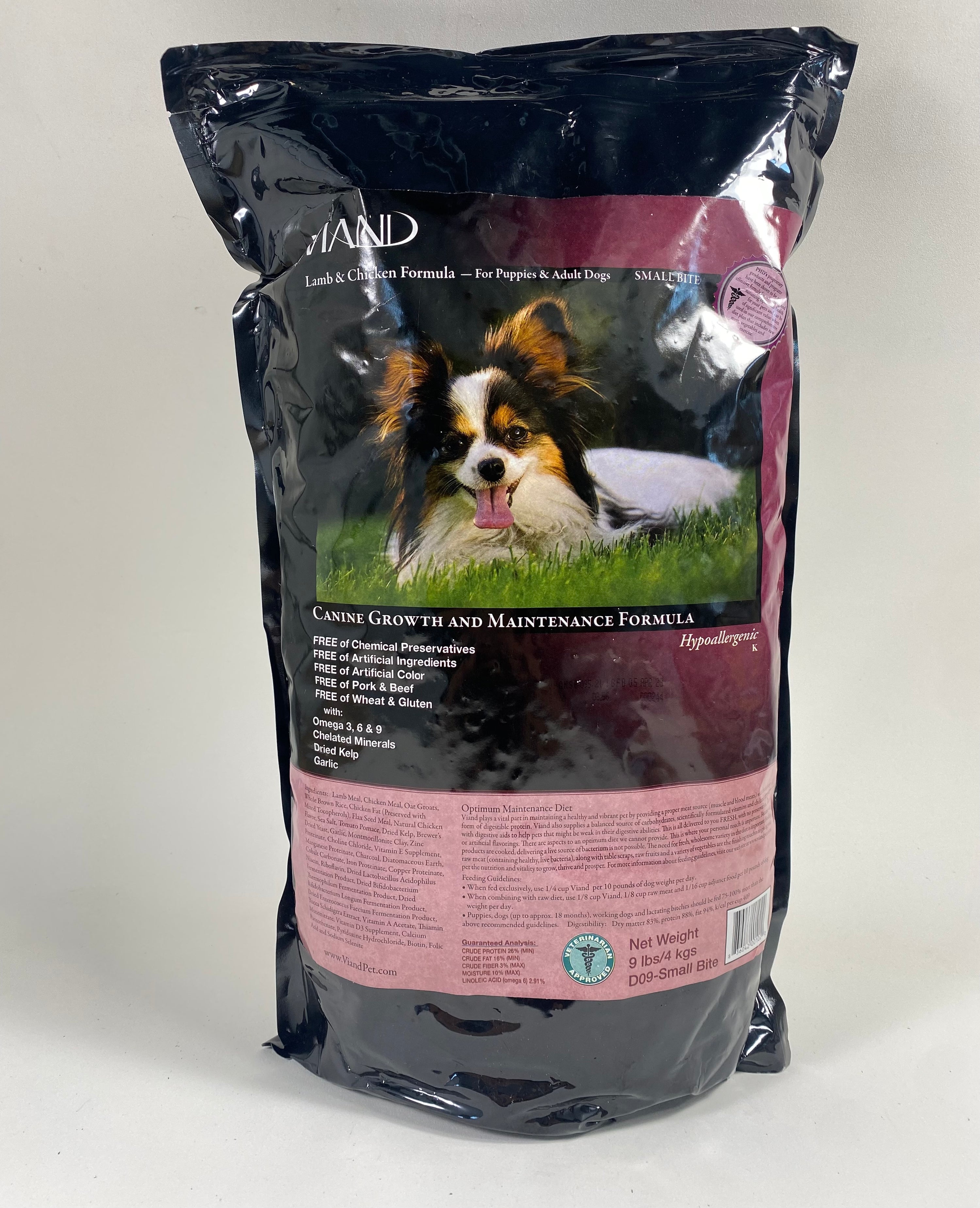 Viand Dry Kibble Small Bite Dog Food 9lb Bag